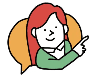 指差す女性のイラスト